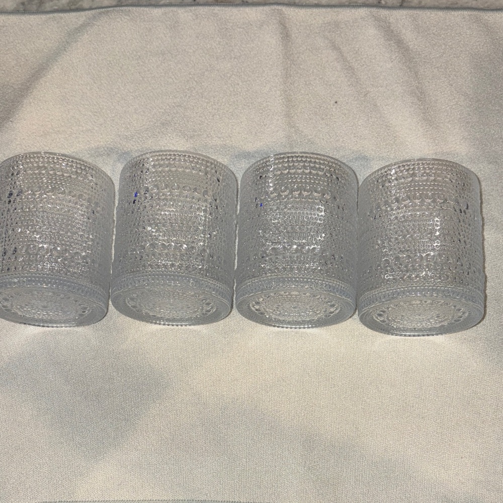 Set of Four Textured Glass Tumblers